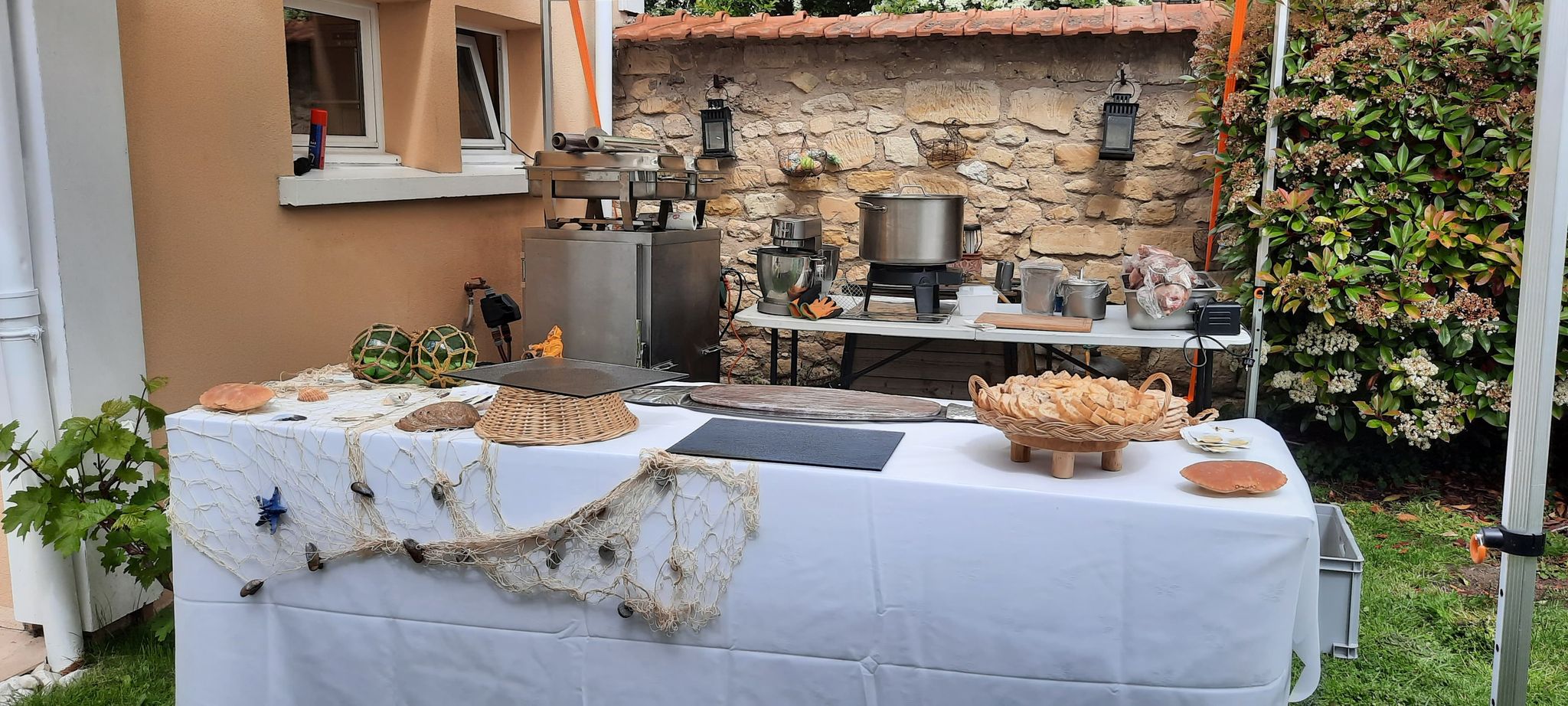 garden party, mariage, communion, réception, adaptation, cuisine en plein air